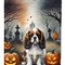 Edge Collections - 28" x 40" - Multicolor - Cavalier Spaniel Spooky Halloween House Flag Large Decorative Sleeve Pole Banner - 1 Piece